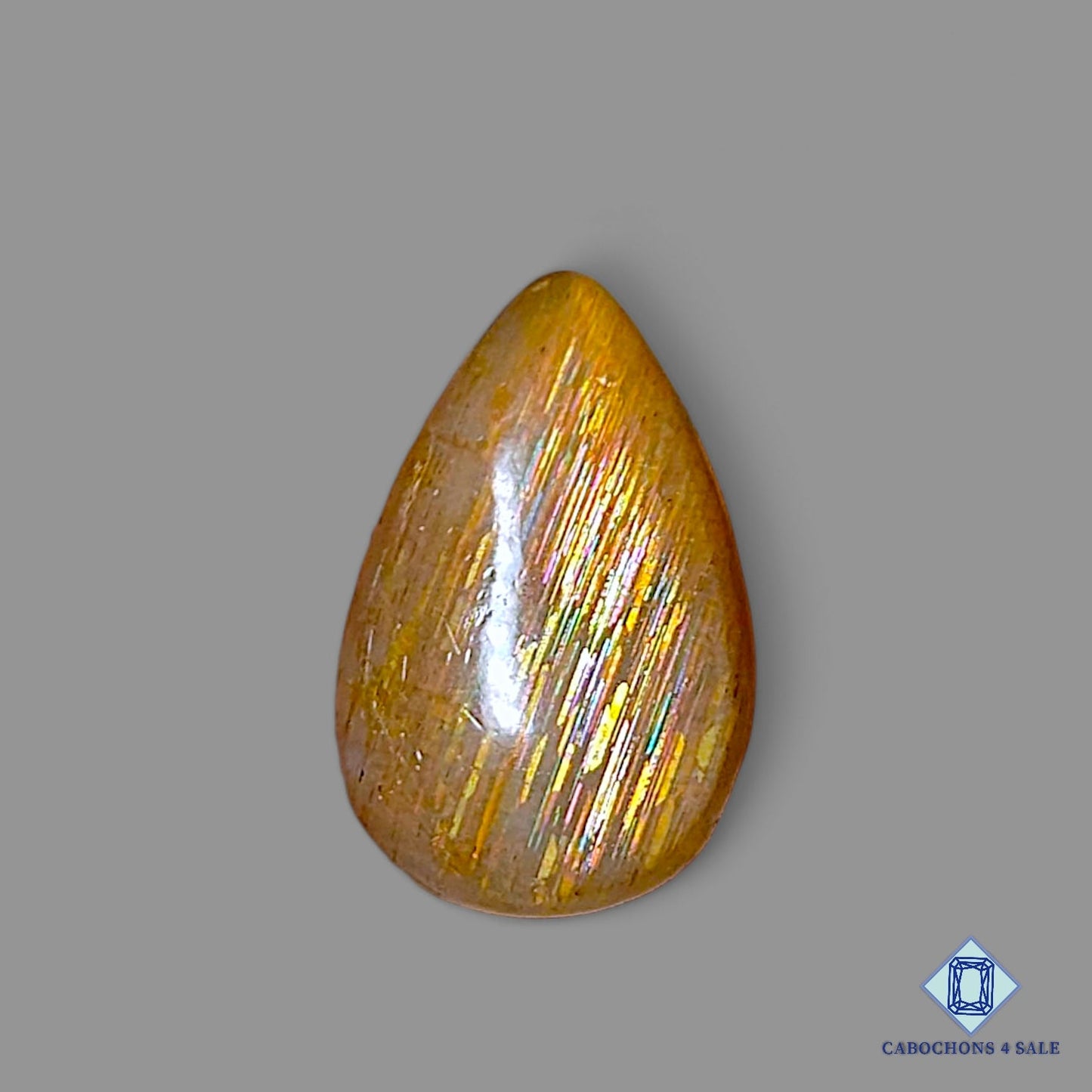 Natural Meteor Shower Rainbow Lattice Sunstone Gemstone Pear Cabochons 18*12*4mm from Australia available for sale