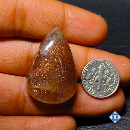 Natural Meteor Shower Rainbow Lattice Sunstone Gemstone Pear Cabochons 33*22*8mm from Australia available for sale
