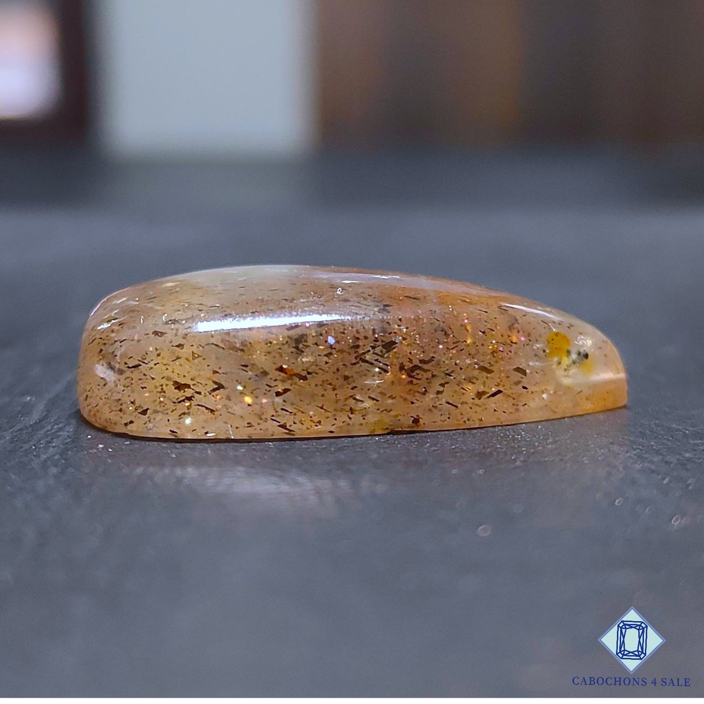 Natural Meteor Shower Rainbow Lattice Sunstone Gemstone Pear Cabochons 33*22*8mm from Australia available for sale