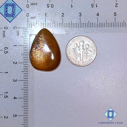 Natural Meteor Shower Rainbow Lattice Sunstone Gemstone Pear Cabochons 24*18*6mm from Australia   available for sale