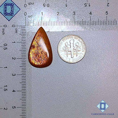 Natural Meteor Shower Rainbow Lattice Sunstone Gemstone Pear Cabochons 25*15*3mm from Australia   available for sale