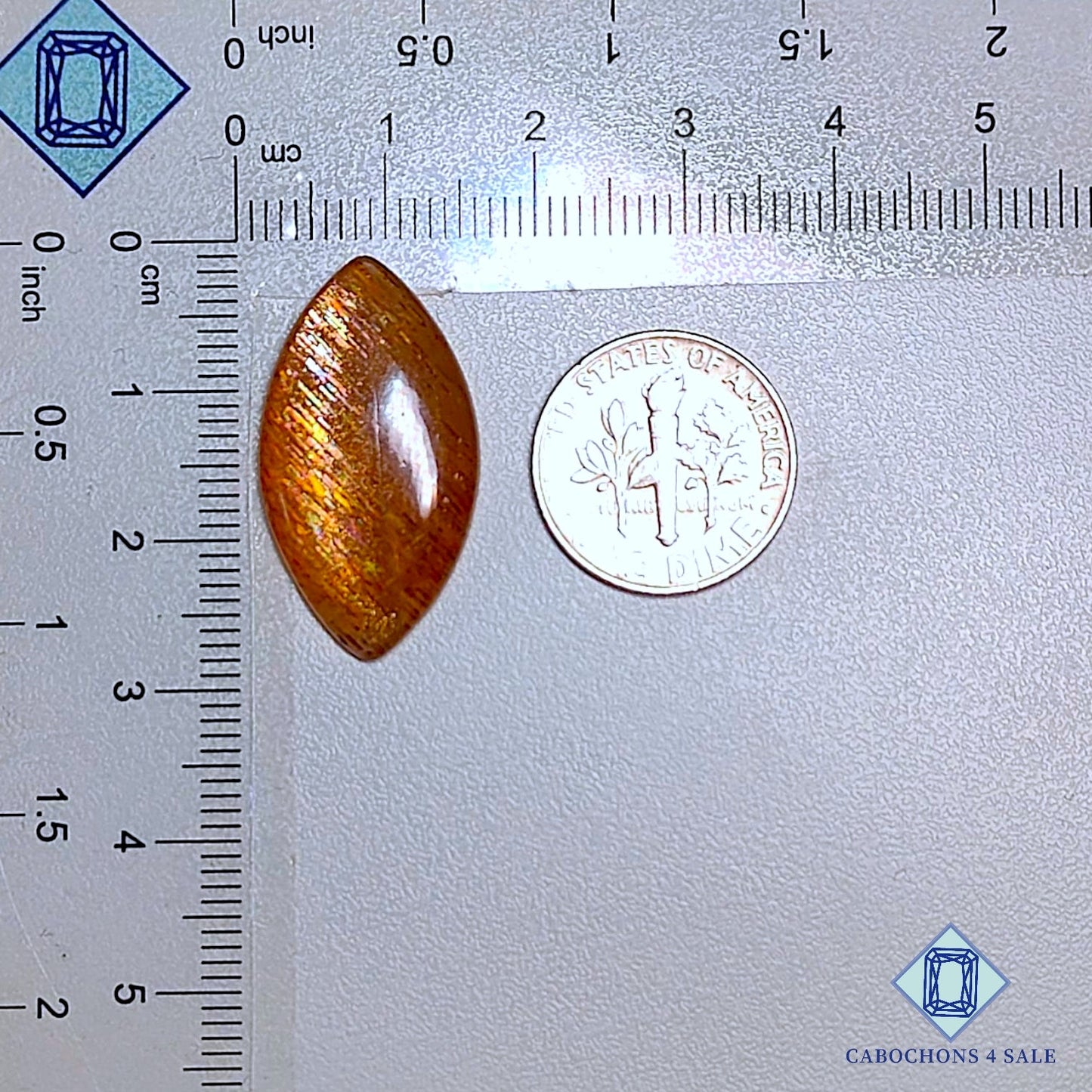 Cabujones de piedra solar con forma de lluvia de meteoritos natural, arcoíris, enrejado, marquesa, 27 x 15 x 4 mm, de Australia, disponibles para la venta. 