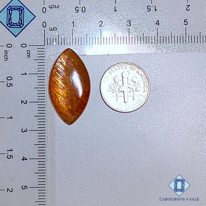 Cabujones de piedra solar con forma de lluvia de meteoritos natural, arcoíris, enrejado, marquesa, 27 x 15 x 4 mm, de Australia, disponibles para la venta. 