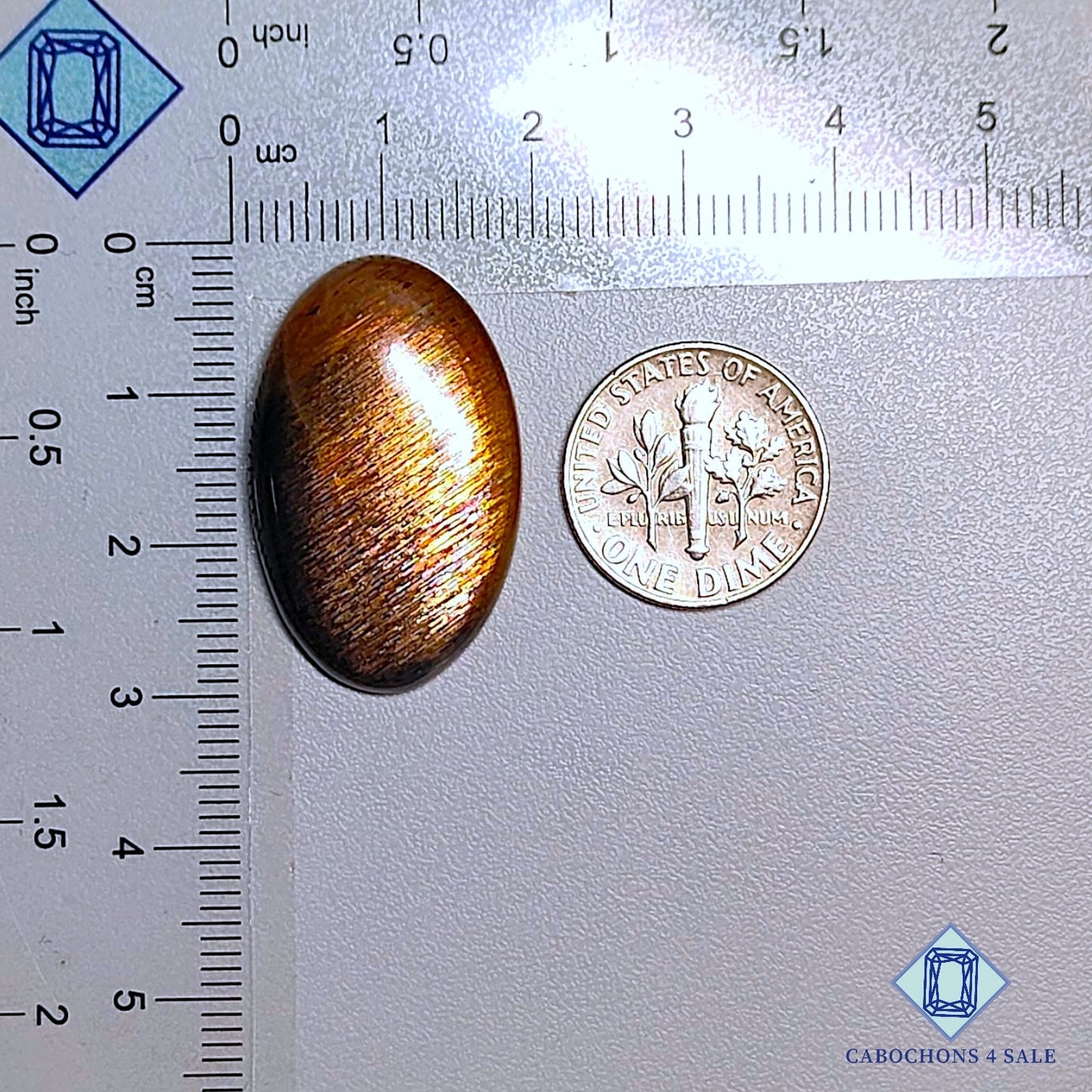 Natural Meteor Shower Rainbow Lattice Sunstone Gemstone Oval Cabochons 29*18*5mm from Australia   available for sale