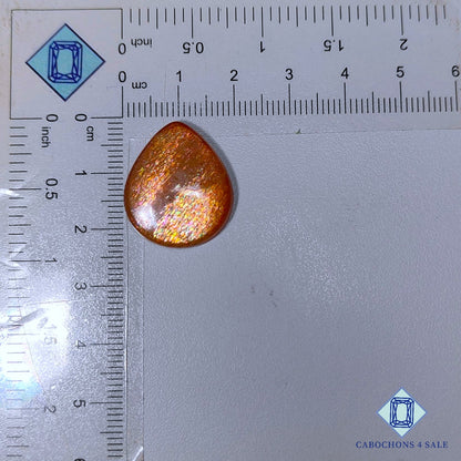 Natural Meteor Shower Rainbow Lattice Sunstone Gemstone  Pear Cabochons 22*19*4mm from Australia available for sale