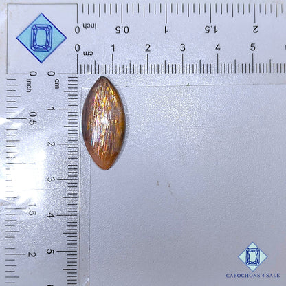 Natural Meteor Shower Rainbow Lattice Sunstone Gemstone  Marquise Cabochons 26*12*5mm from United States available for sale