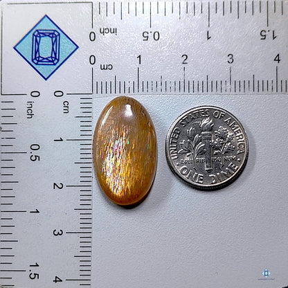 Meteor Shower Rainbow Lattice Sunstone Oval Cabochons