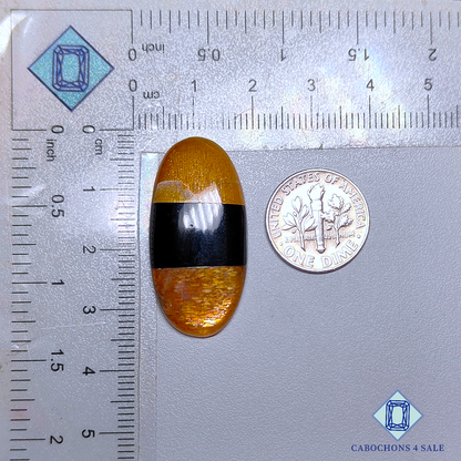 Meteor Shower Rainbow Lattice Sunstone + Black Onyx Doublets Oval Doublets