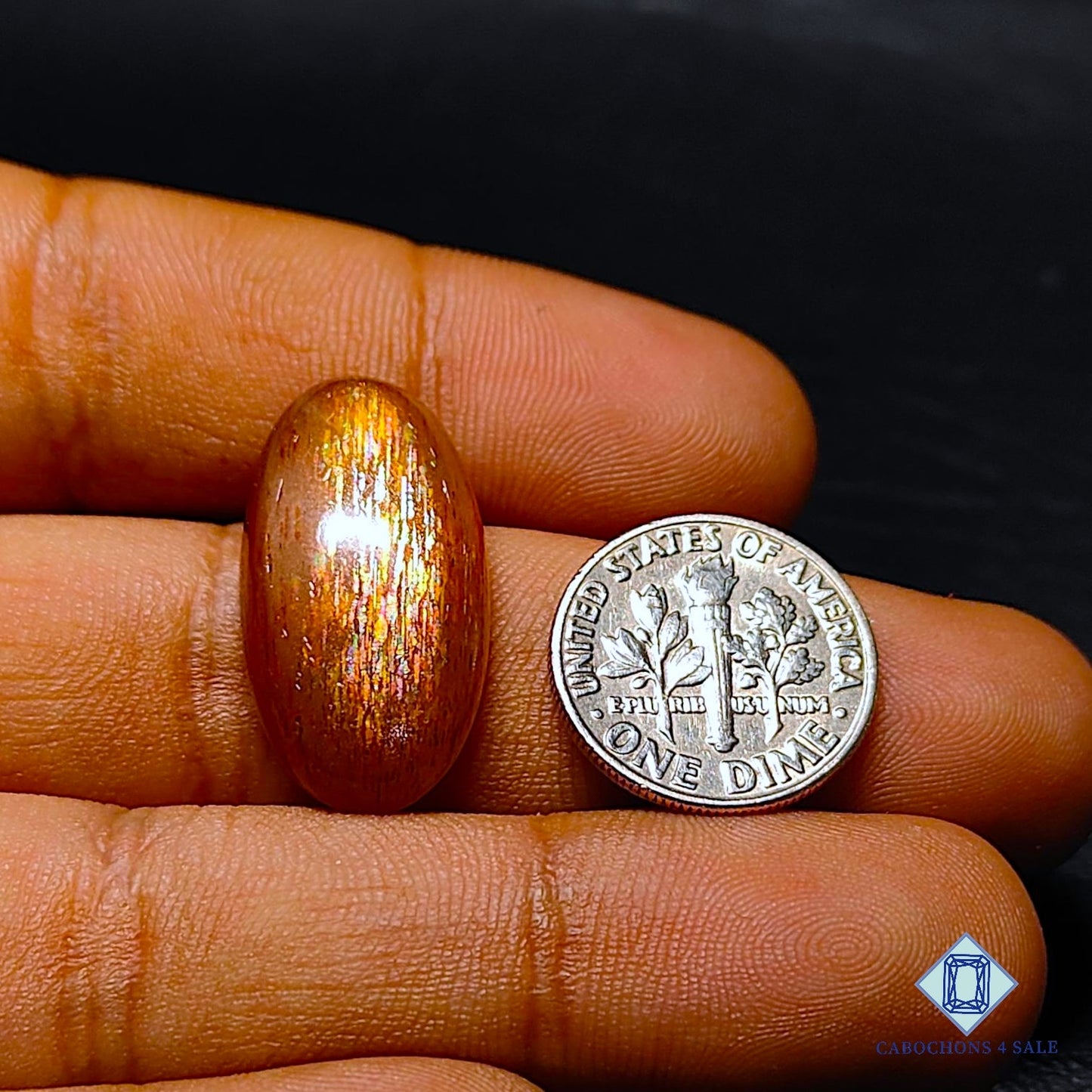 Natural Meteor Shower Rainbow Sunstone Gemstone Oval Cabochons 25*13*6mm from Australia available for sale
