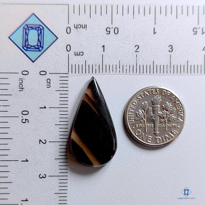 Midnight Lace Obsidian Pear Cabochons