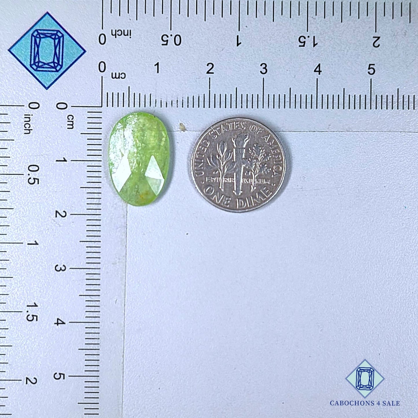 Natural Mint Kyanite Gemstone  Oval Rose Cut 17*11*3mm from Brazil available for sale