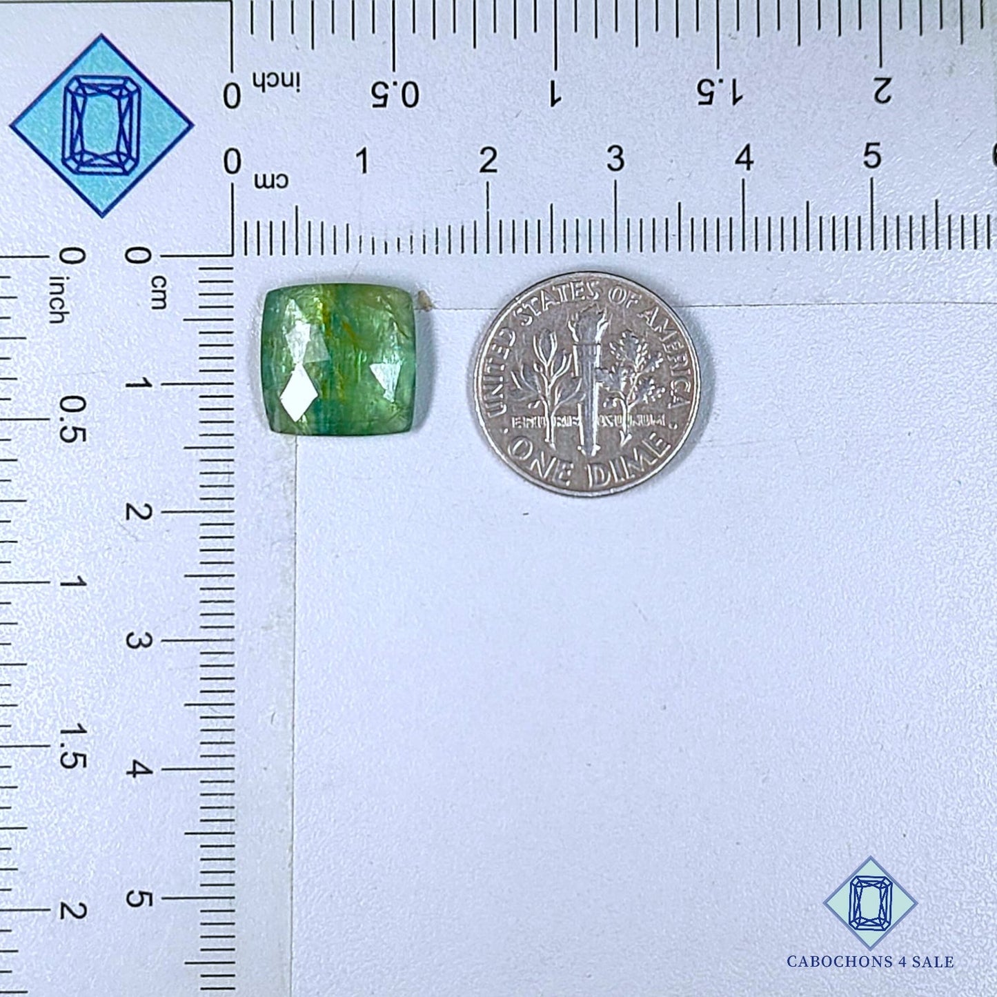 Natural Mint Kyanite Gemstone  Fancy Rose Cut 12*12*4mm from Brazil available for sale