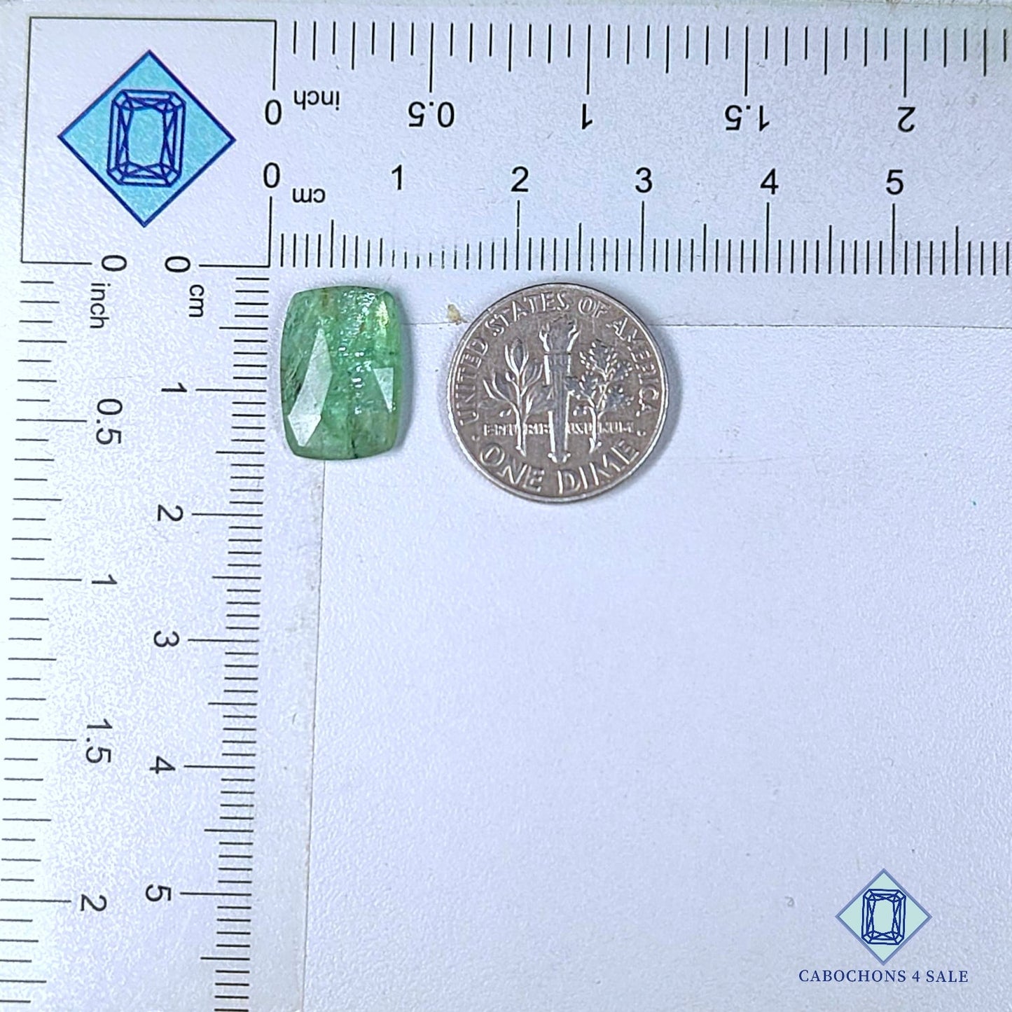 Natural Mint Kyanite Gemstone  Rectangle Rose Cut 14*10*3mm from Brazil available for sale