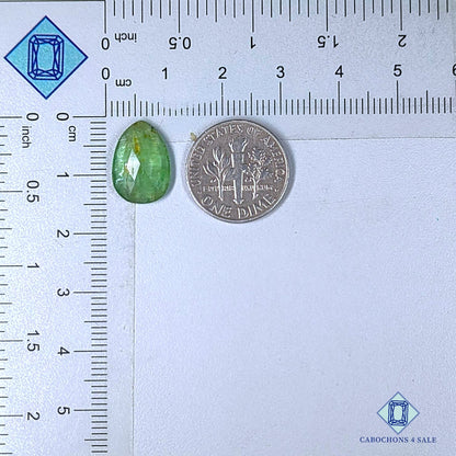 Piedra preciosa de cianita menta natural de corte rosa en forma de pera de 14 x 10 x 4 mm, procedente de Brasil, disponible para la venta.