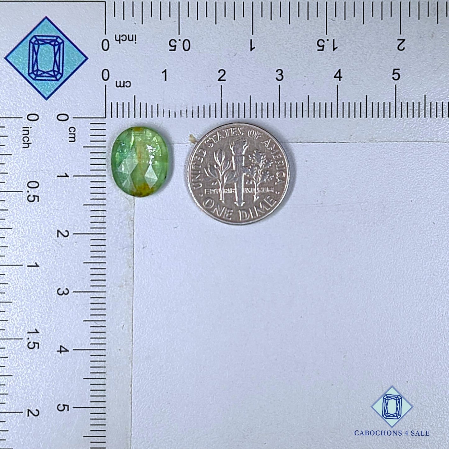 Natural Mint Kyanite Gemstone  Oval Rose Cut 12*10*3mm from Brazil available for sale