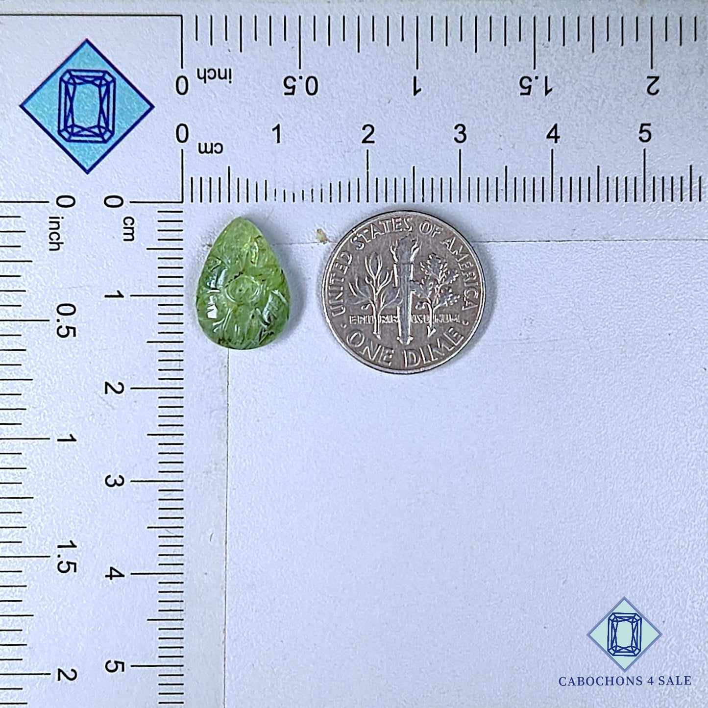 Piedras preciosas de cianita de menta natural talladas en forma de pera de 14 x 10 x 4 mm, procedentes de Brasil, disponibles para la venta.