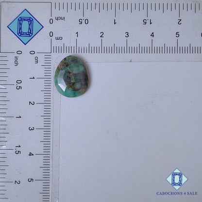 Zafiro menta natural, piedra preciosa ovalada de corte rosa de 16 x 13 x 3 mm, procedente de Myanmar. Disponible para la venta.