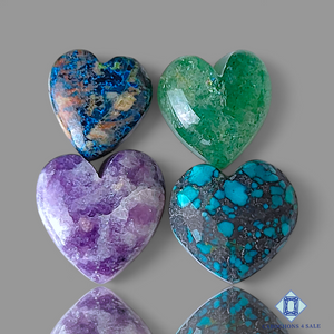 Mix Stone (Name in the Description) Heart Lots
