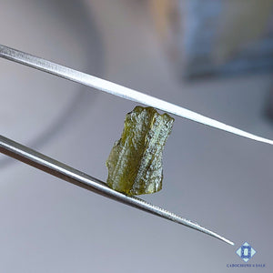 100% Natural Certified Moldavite Gemstone Fancy Druzy 14*9*5mm from Czech Republic available for sale