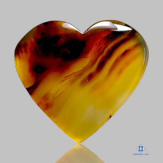 Montana agate-c4sw1588-Heart-Yellow-Cabochons