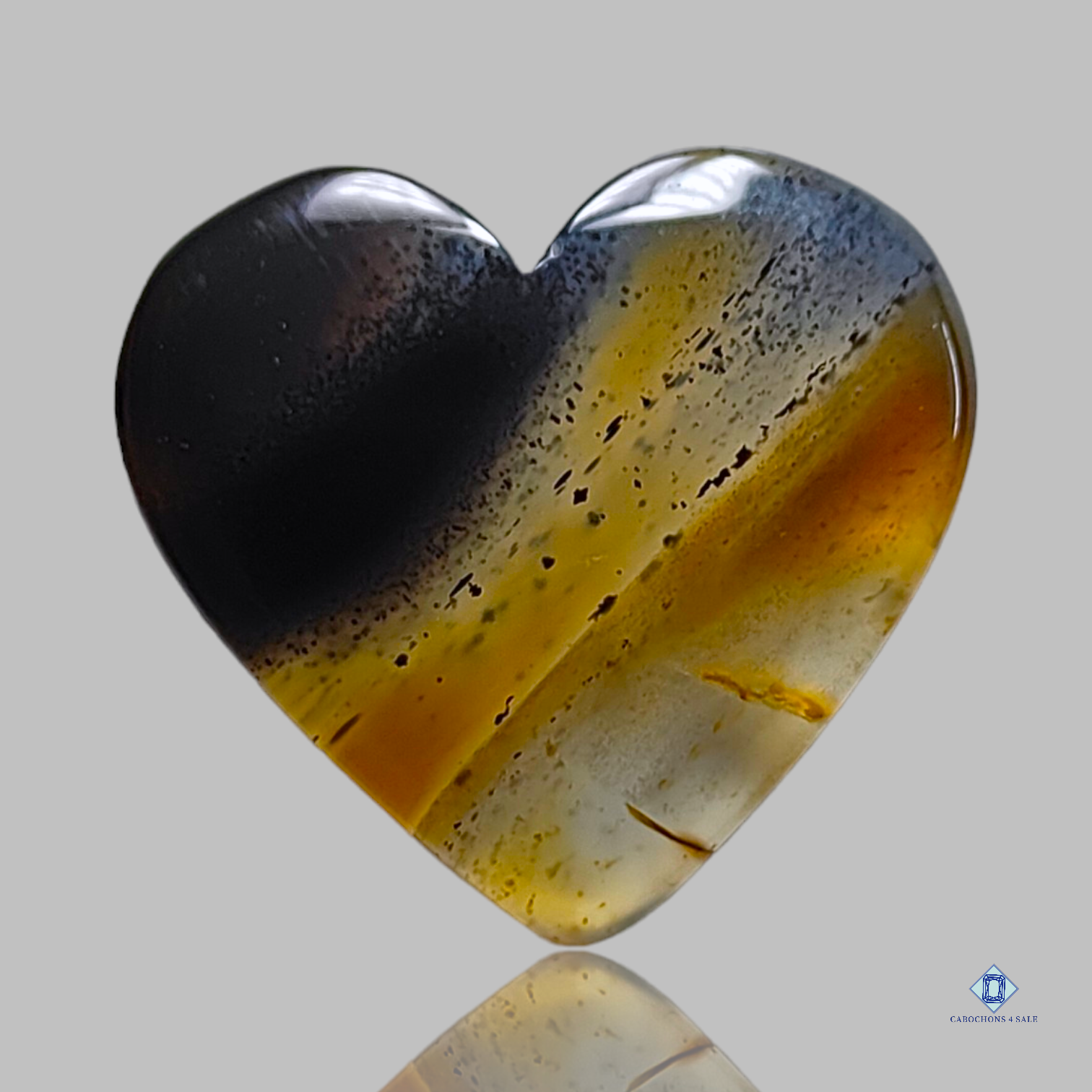 Montana agate-c4sw1605-Heart-Yellow-Cabochons