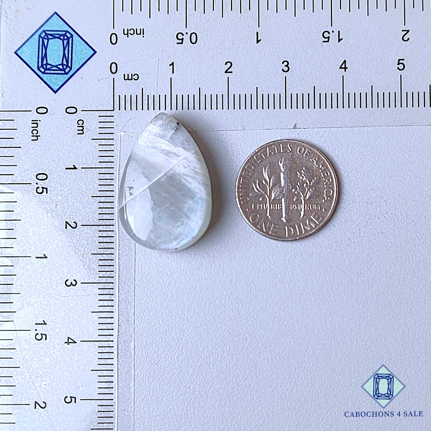 Cabujones de piedra lunar natural en forma de pera de 24 x 16 x 8 mm de Sri Lanka, disponibles para la venta.