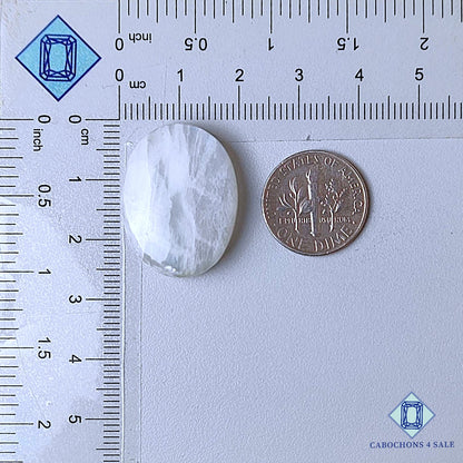 Cabujones ovalados de piedra lunar natural de 25 x 19 x 7 mm de Sri Lanka, disponibles para la venta.