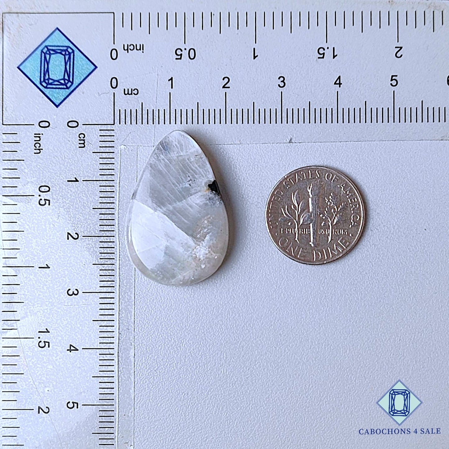 Cabujones de piedra lunar natural en forma de pera de 27 x 18 x 6 mm de Sri Lanka, disponibles para la venta.