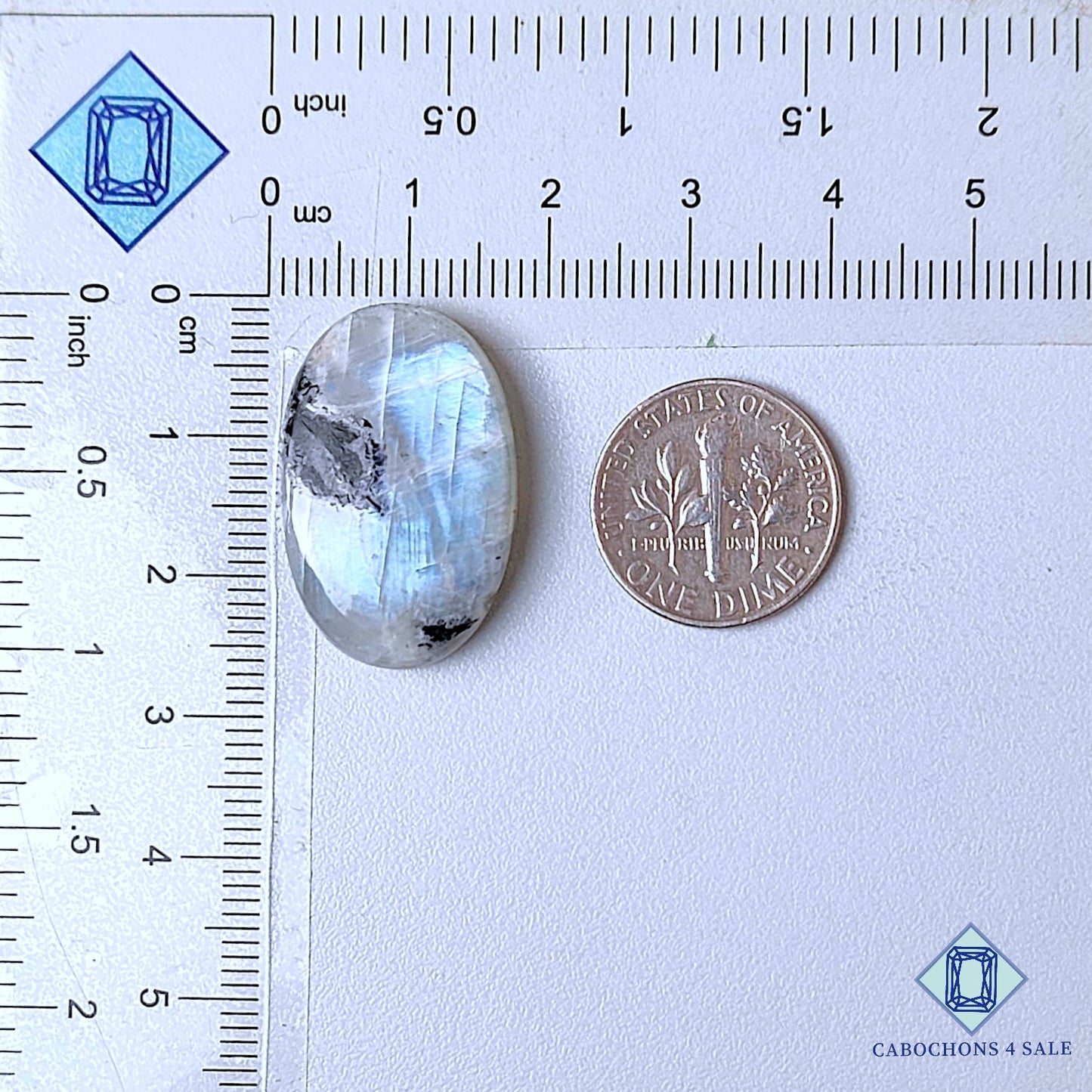 Cabujones ovalados de piedra lunar natural de 25 x 17 x 6 mm de Sri Lanka, disponibles para la venta.