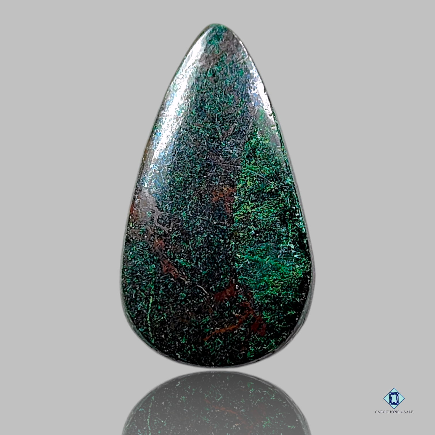 green,cabochons,pear,dioptase,25-30mm