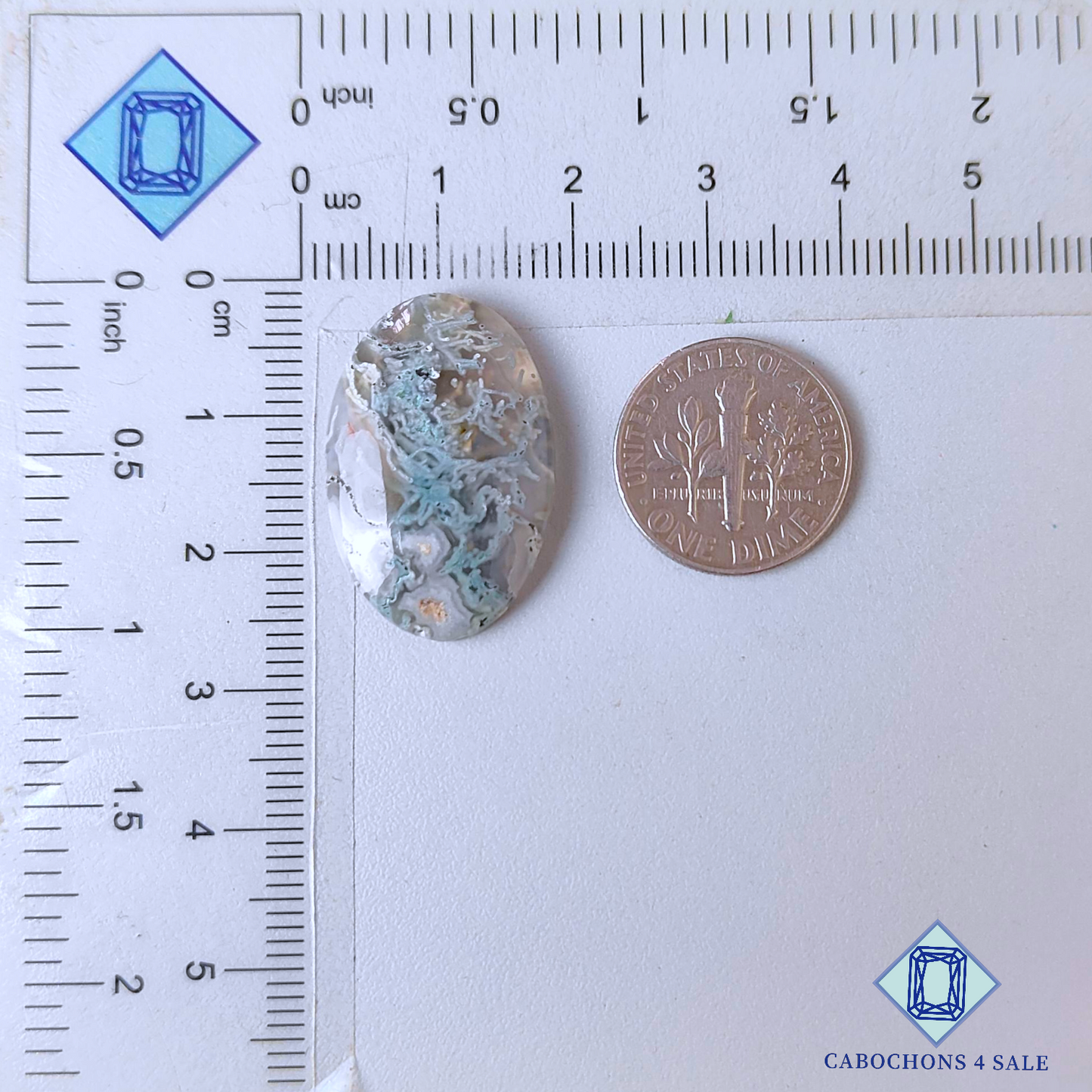 Moss Agate Oval Cabochons 25*16*5mm