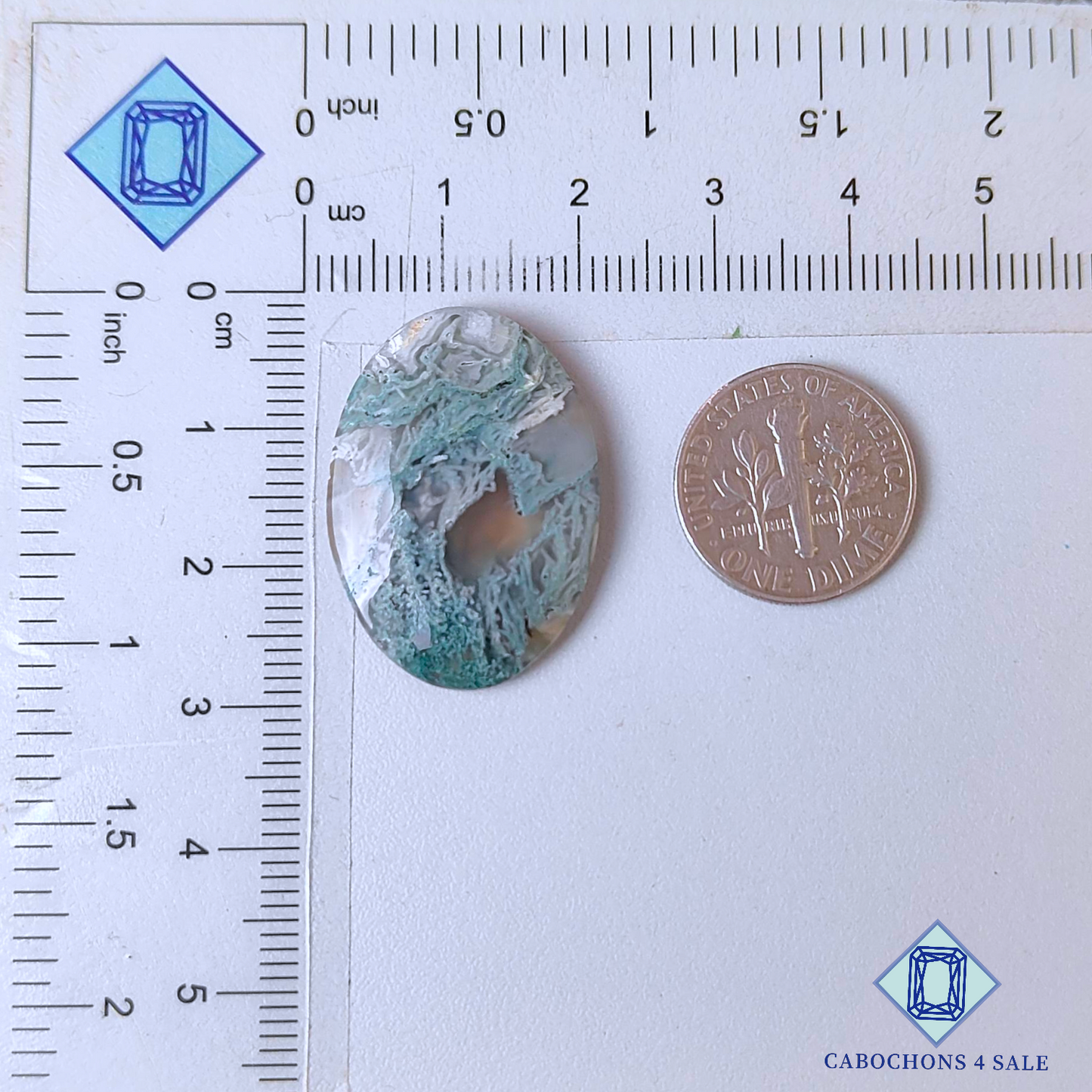 Moss Agate Oval Cabochons 27*19*4mm