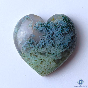 Moss Agate Heart Carvings 22*22*7mm