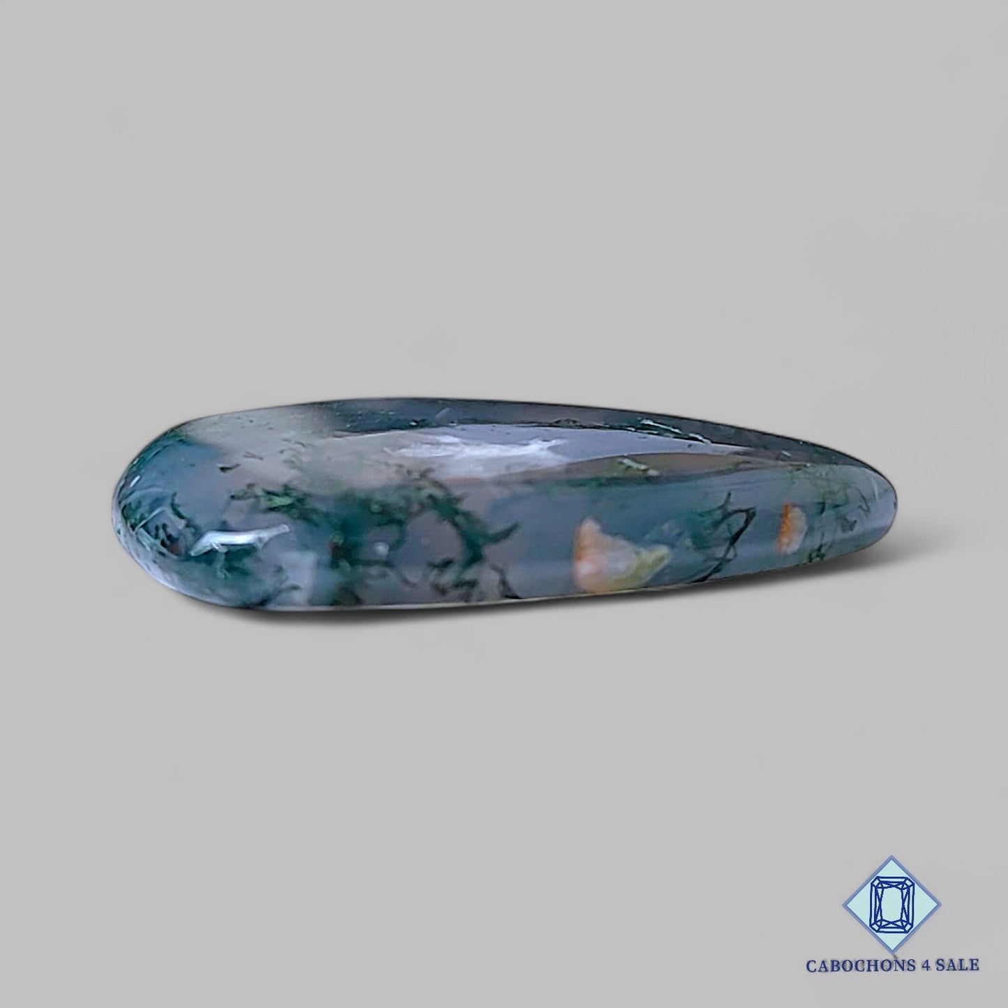 Natural Moss Agate Gemstone  Pear Cabochons 26*24*4mm from USA  available for sale