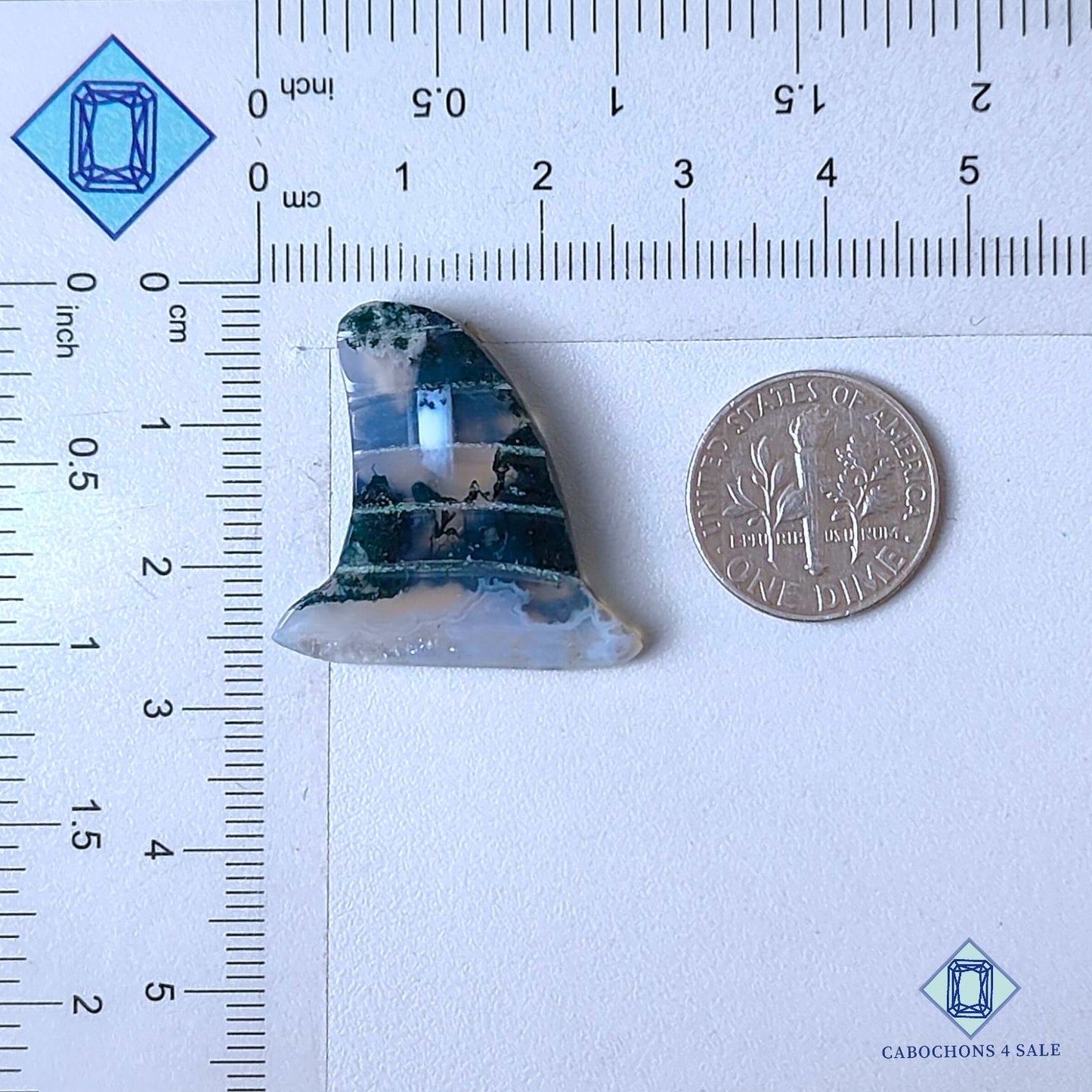 Piedras preciosas de ágata musgosa natural talladas para Halloween, 25 x 26 x 5 mm, procedentes de EE. UU., disponibles para la venta.