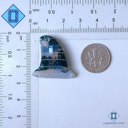 Piedras preciosas de ágata musgosa natural talladas para Halloween, 25 x 26 x 5 mm, procedentes de EE. UU., disponibles para la venta.