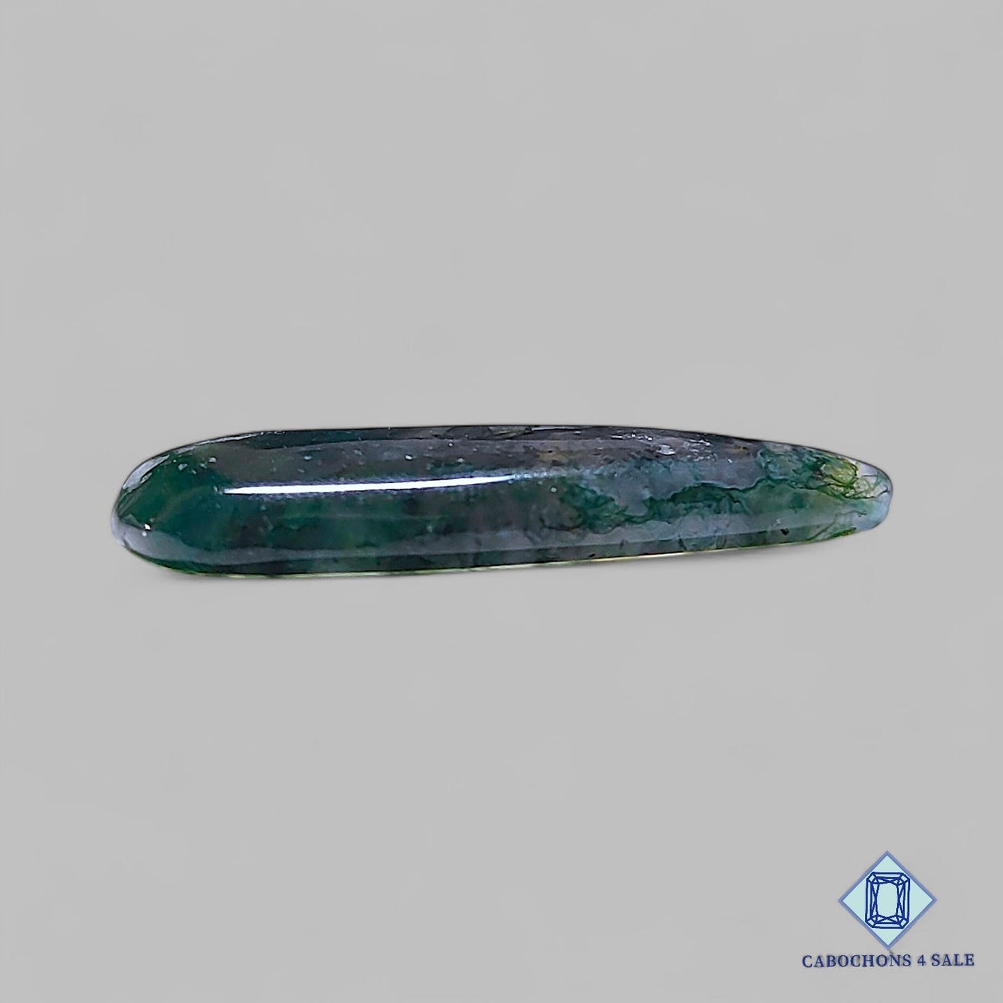 Cabujones de ágata musgosa natural en forma de pera de 35 x 18 x 5 mm, de EE. UU., disponibles para la venta.