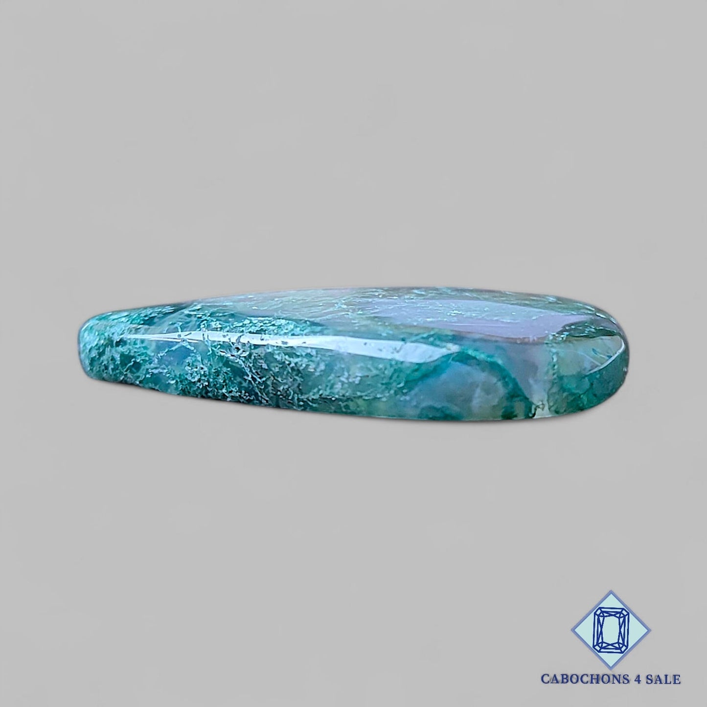 Cabujones de ágata musgosa natural en forma de pera de 34 x 28 x 5 mm, disponibles para la venta en EE. UU.