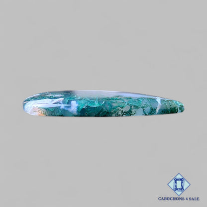 Cabujones de ágata musgosa natural en forma de pera, 44 x 25 x 5 mm, de EE. UU., disponibles para la venta.