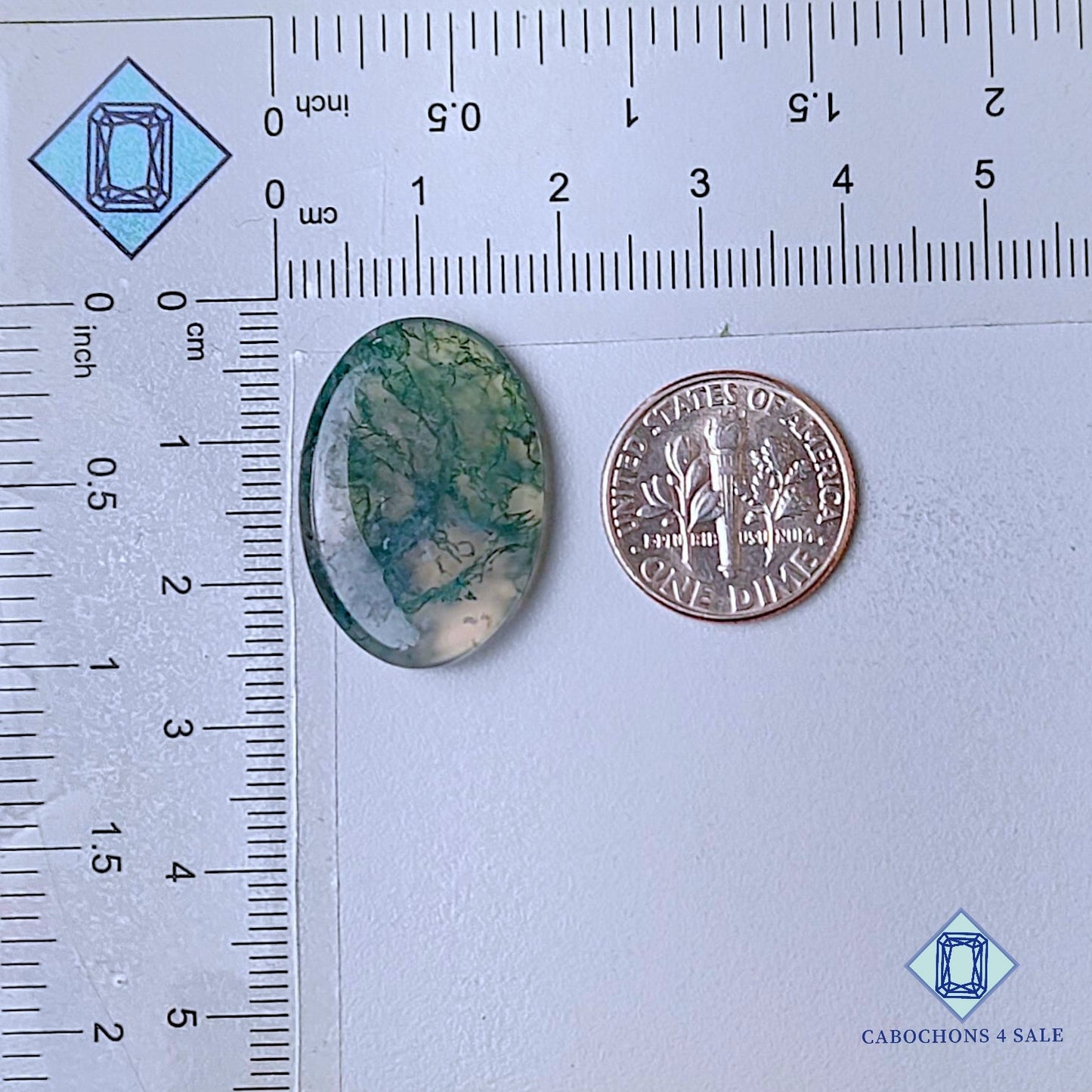 Natural Moss Agate Gemstone  Oval Cabochons 24*17*4mm from USA available for sale