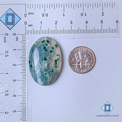 Natural Moss Agate Gemstone  Oval Cabochons 31*21*7mm from USA available for sale