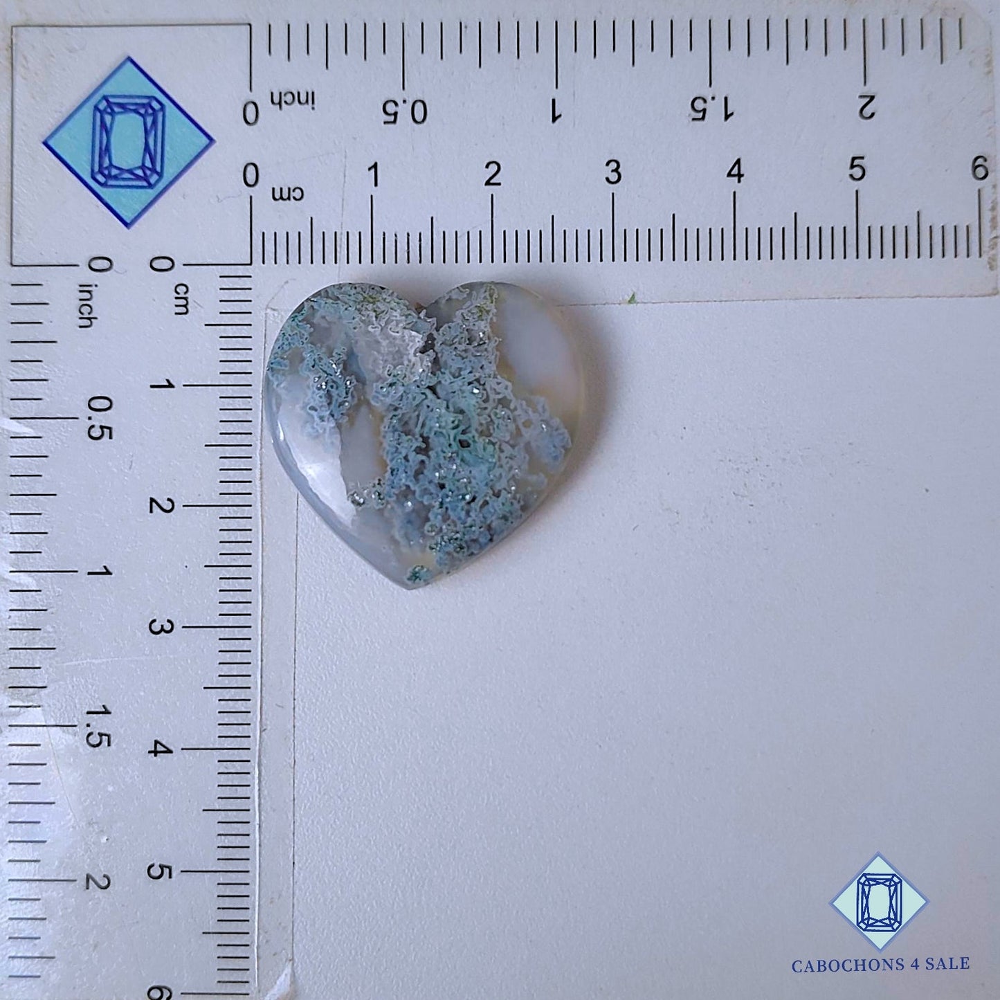 Natural Moss Agate Gemstone  Heart Carvings 25*26*6mm from USA available for sale