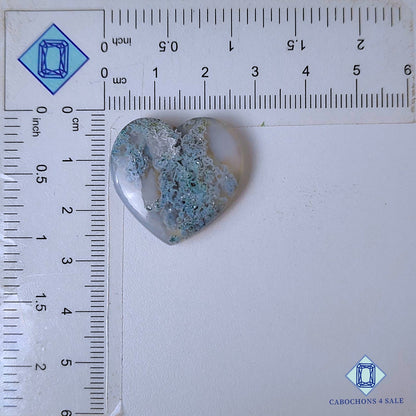 Natural Moss Agate Gemstone  Heart Carvings 25*26*6mm from USA available for sale