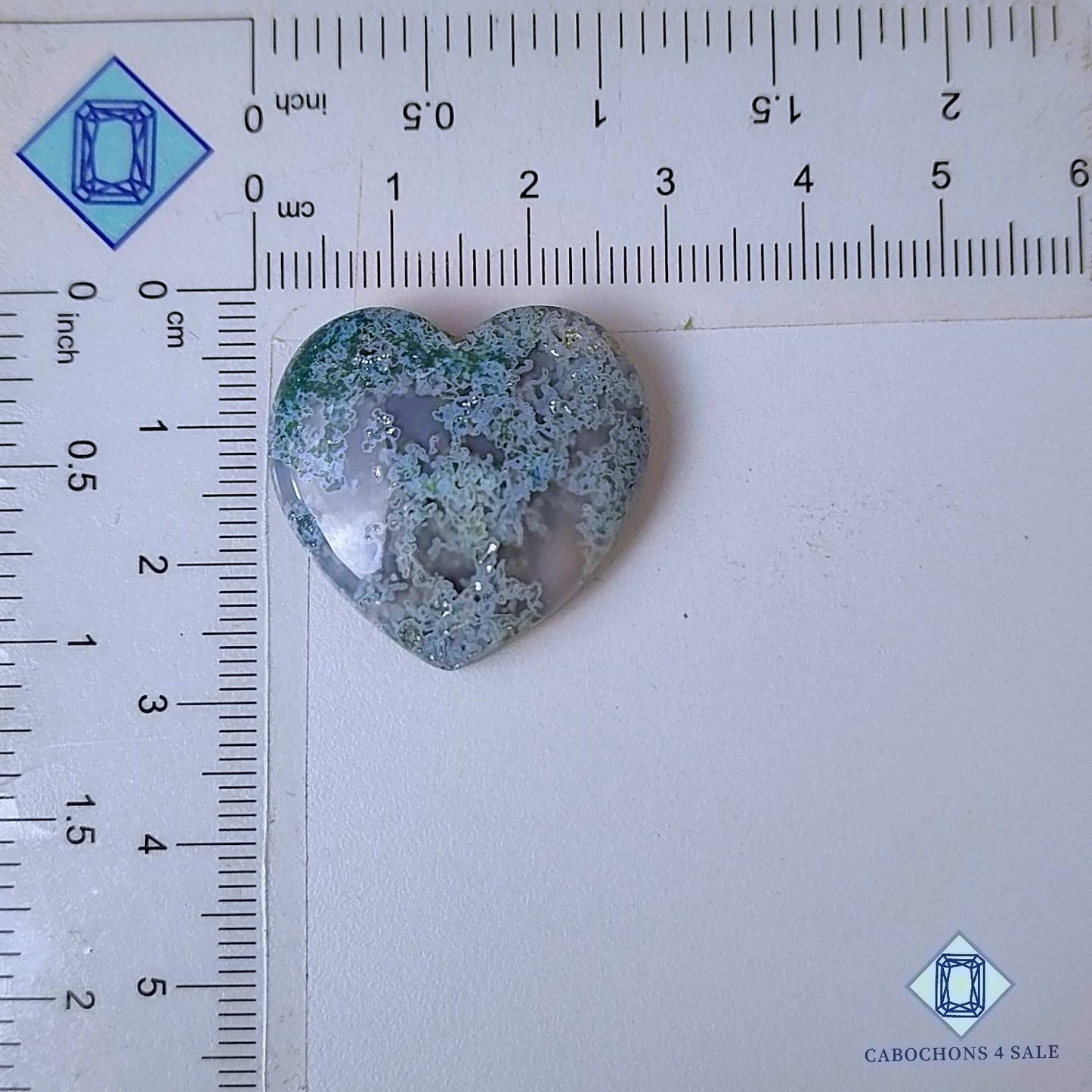 Natural Moss Agate Gemstone  Heart Carvings 25*27*7mm from USA available for sale