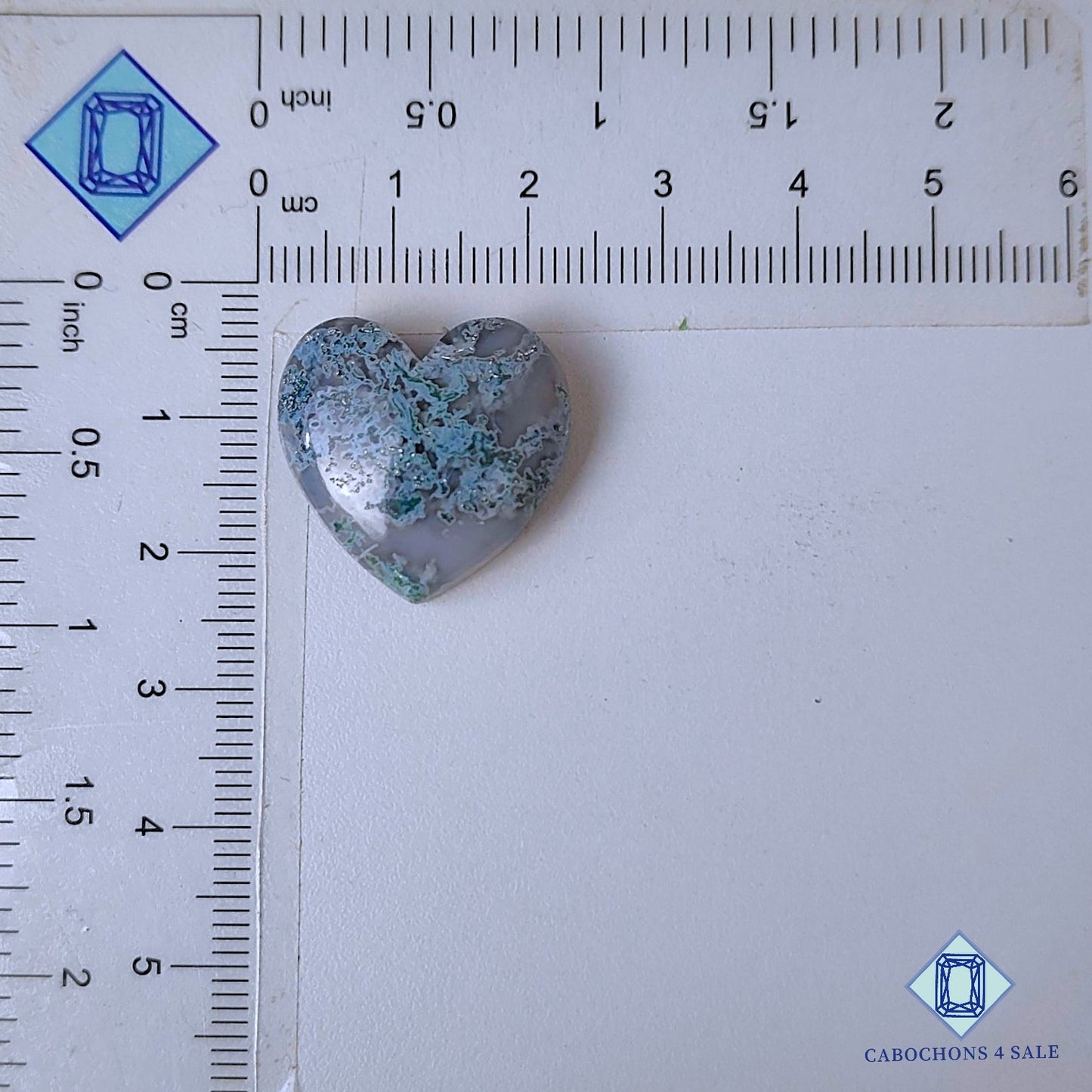 Natural Moss Agate Gemstone  Heart Carvings 20*21*7mm from USA available for sale