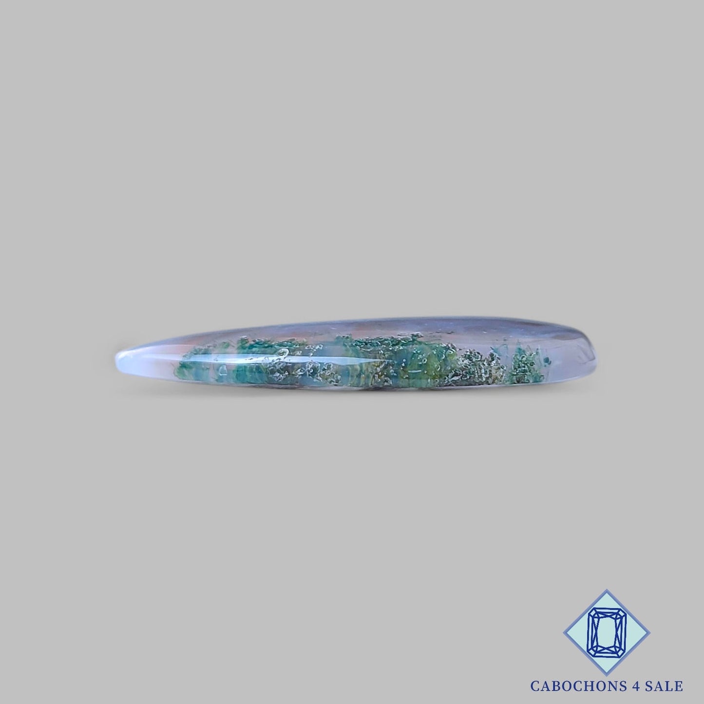 Natural Moss Agate Gemstone  Pear Cabochons 36*21*3mm from USA available for sale