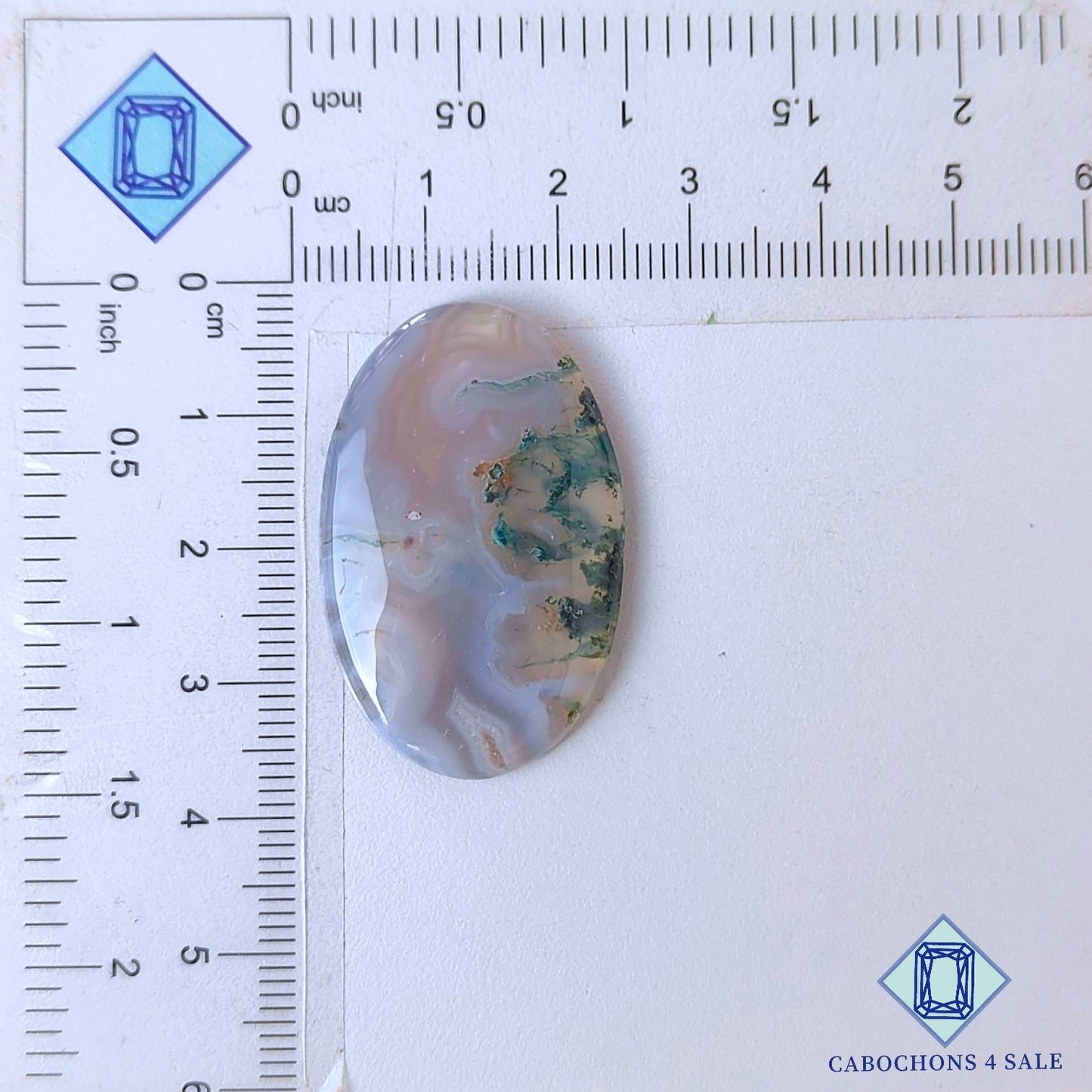 Natural Moss Agate Gemstone  Oval Cabochons 35*22*4mm from USA available for sale