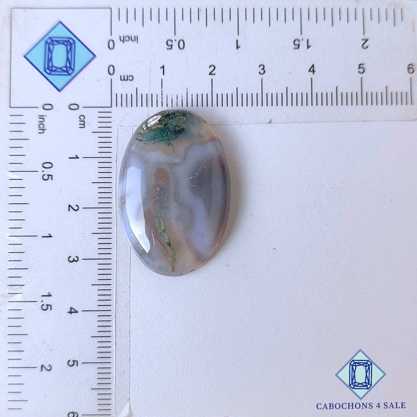 Natural Moss Agate Gemstone  Oval Cabochons 32*22*6mm from USA available for sale