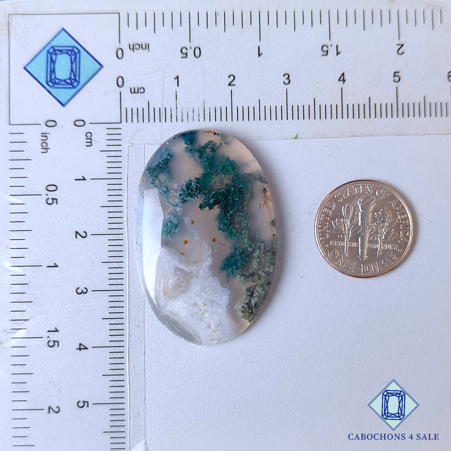 Moss Agate Oval Cabochons