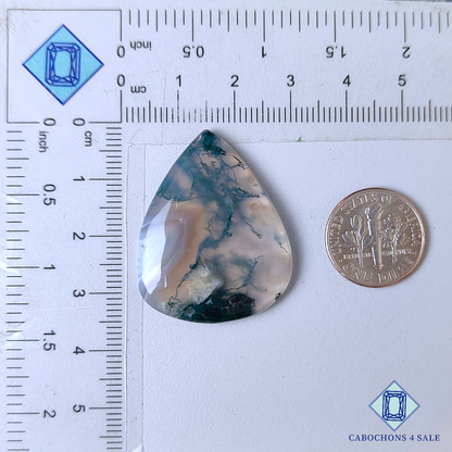 Moss Agate Pear Cabochons